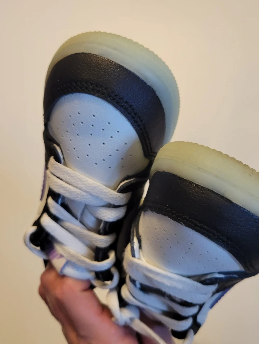 Nike Air Jordan 1 Low Baby Toddler Size 8C Black White Purple Glow Sole